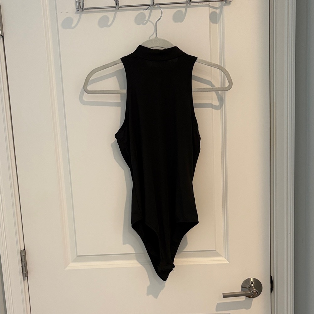 Black Bodysuit - Sleeveless Mock Neck